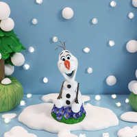 Artisanat traditionnel 3D dessin animé animé résine blanche décor à la maison Mini bonhomme de neige Statuette personnalisé bonhomme de neige Stand Figurine Souvenir cadeaux