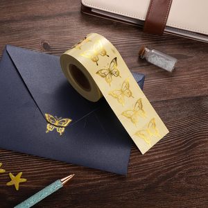 สติกเกอร์ตกแต่งรูปผีเสื้อฟอยล์ทองแบบม้วน ติดเองได้ สำหรับตกแต่งบ้าน ลายพิมพ์สัตว์ตามสั่ง - Product Image 2