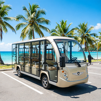 Bus électrique de tourisme fermé, 14 places, couleur or champagne clair