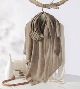 ผ้าคลุมแคชเมียร์ + ผ้าคลุมไหล่100% ผ้าขนแคชเมียร์งาช้างฤดูหนาว - Product Image 3