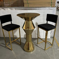 Table de bar ronde en acier inoxydable doré utilisée pour le mariage au design moderne et de luxe