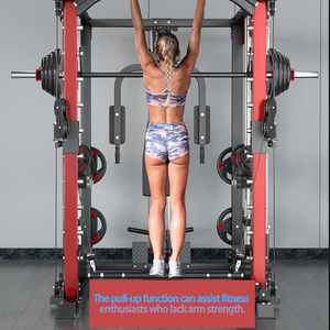 All-in-One Smith Machine Power Cage with Cable Crossover, Lat Pulldown, Squat Rack <strong>and</strong> <strong>Weight</strong> <strong>Bench</strong>, Home &amp; Commercial Gym Stren - Product Image 6