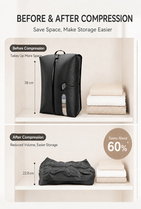 Sacs de compression <span class=keywords><strong>sous</strong></span> <span class=keywords><strong>vide</strong></span> professionnels, imperméables IPX8, réutilisables, grande taille, pour valises de voyage, économiseurs d'espace durables (lot de 2) - Product Image 6