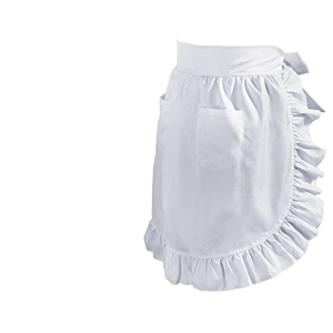 European Style Half Body Princess Polyester Home Apron Pure White Double Pocket Lace Cross-Border Exclusive Design for Durable - Product Image 3