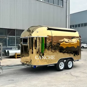 Remorque de camping en acier inoxydable pour l'extérieur, camion de restauration mobile BBQ personnalisé - Product Image 4