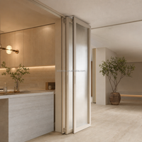 Porte pliante en verre aluminium minimaliste moderne, porte de séparation de pièce en verre trempé sur mesure pour la maison