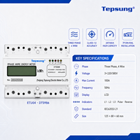 Tepsung ETU04 Meter Energi Tiga Fasa DIN Rail 3x230/400V 100A Kelas 1.0 kWh Layar LED Industri Tahan Air Akurasi Tinggi