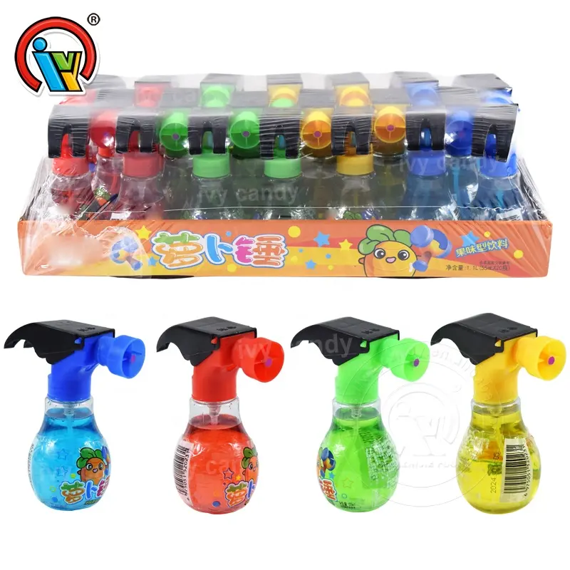 China supplier sour sweet spray liquid candy hammer bottle