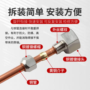 Conector de Tubería con Férula Niquelada de Cobre, Rosca Interna de 1/2 3/4 Pulgadas, 14 20 1.5, Métrico e Imperial - Product Image 3