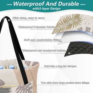 60X80in Hawaii Tropical Flowers Custom Anthurium Print Waterproof Picnic Quilted Foldable Hand Bag Washable Camping Blanket Mat - Product Image 3