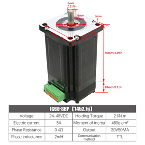 5A 1.8/2.6/3.5/4.5Nm IG60วงปิดแบบบูรณาการสเต็ปเปอร์มอเตอร์ NEMA 24 - Product Image 4