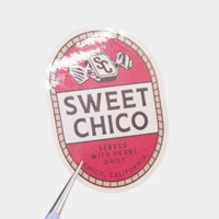 Etiquetas Adhesivas Personalizadas Impermeables, Etiquetas en Rollo con Corte Kiss Cut, Impresión de Logotipo de Empresa, Etiqueta Ovalada para Vasos de Café y Jugos en Rollos