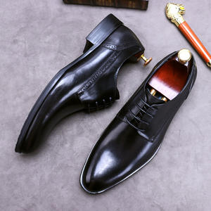 Zapatos de cuero para hombre al por mayor para uso formal de negocios, zapatos de hombre retro de moda con cordones estilo británico, zapatos derby. - Product Image 3