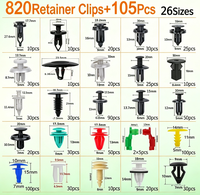 Kit de 925 clips de fixation pour carrosserie automobile, rivets universels en nylon pour panneaux de porte, garde-boue et pare-éclaboussures