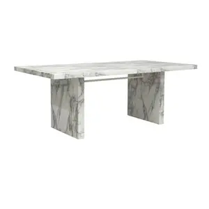 Faith Stone High Grade Nordic Natural Stone Furniture Italian Rectangular White Marble Dining Table