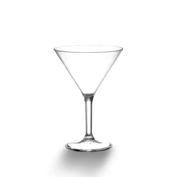 Copos de plástico transparente reutilizáveis, copo clássico Martini-300ml
