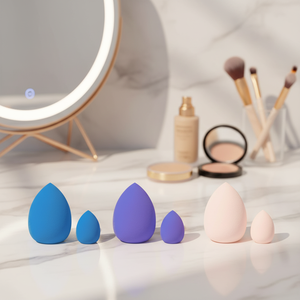 Nuevas Esponjas de Maquillaje Color <span class=keywords><strong>Beige</strong></span>, Bonitas y Suaves, en Forma de Rosa y Naranja, Paquete de 2, para Aplicaciones en Seco/Húmedo, para la Limpieza Diaria - Product Image 5