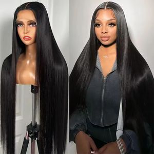 Bán Buôn Trung Đường Dây Tóc Ren Phía Trước Tóc Giả Tóc Con Người Pre Ngắt Hơi Tẩy Lông Knots 13X4 Xương Thẳng Tóc Con Người Tóc Giả 180% - Product Image 3