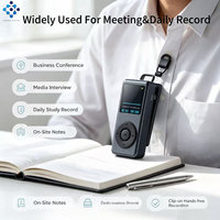 Enregistreur vocal M21 avec lecteur MP3 intégré, écran TFT de 0,85 pouce pour affichage des paroles, sensibilité d'enregistrement réglable, enregistrement numérique