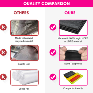 Tùy Chỉnh 40L 50L 100L HDPE <span class=keywords><strong>LDPE</strong></span> 60 Gallon Nhiệm Vụ Nặng Nề Thùng Rác Túi Chất Thải Màu Đen Lớn Túi Nhựa Thùng Rác Hộ Gia Đình Ngoài Trời Sân Văn Phòng - Product Image 2