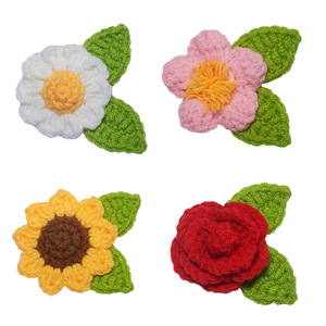 Vente en gros de kits de tricotage au crochet faits à la main fleur plante en pot fil de laine matériaux bricolage débutant fleurs décoratives plantes - Product Image 6
