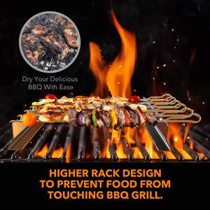 Support à brochettes de <span class=keywords><strong>Barbecue</strong></span>, support en acier inoxydable, support en métal de brochettes pour grill, 1 pièce - Product Image 2