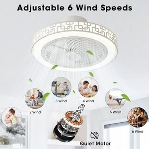 <span class=keywords><strong>2025</strong></span> thông minh 5 Blades <span class=keywords><strong>LED</strong></span> quạt trần ánh sáng với điều khiển từ xa điện thoại di động điều khiển thiết kế hiện đại cấu hình thấp động cơ DC cho phòng ngủ - Product Image 6