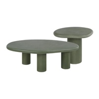 Table d'appoint Kirkasa de luxe moderne en ciment vert, mobilier de salon simple et moderne pour chambres, villas, table basse de café