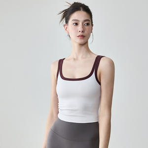 Ropa De gimnasio para mujer Ropa De <span class=keywords><strong>Nina</strong></span> Chaleco transpirable Slim Fit Beautiful Back Sports Tank Top-Color-Block U-Neck Fitness Bra - Product Image 3
