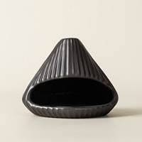 Brûleur d'encens conique en céramique de luxe Wisteria, motif rayé vertical, diffuseur d'encens à refoulement, décoration aromathérapie pour la maison et le bureau