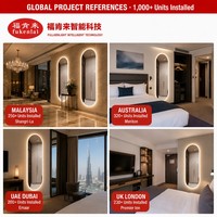 Miroir mural pleine longueur Fullkenlight au design moderne, sans cadre, avec commande tactile, éclairage intégré et rétroéclairage pour le corps entier