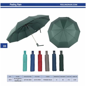ร่มพับสามตอนกึ่งอัตโนมัติ ขายส่ง โพลีเอสเตอร์ 8 ซี่โครง สีต่างๆ รุ่นกันฝน 061D - Product Image 2
