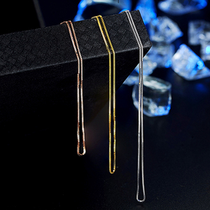 Bijoux fins, luxe, <span class=keywords><strong>or</strong></span> rose, <span class=keywords><strong>blanc</strong></span>, jaune, <span class=keywords><strong>chaîne</strong></span> <span class=keywords><strong>en</strong></span> <span class=keywords><strong>or</strong></span> <span class=keywords><strong>18</strong></span> <span class=keywords><strong>carats</strong></span> de 1 mm, collier, accessoires pour femmes - Product Image 2