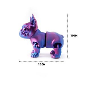 พิมพ์ลาย3D สุนัขฝรั่งเศสน่ารักพร้อมข้อต่อเคลื่อนย้ายได้ของเล่นตั้งโต๊ะสำหรับสัตว์เลี้ยงสุดน่ารักสำหรับคริสต์มาสและฮาโลวีน - Product Image 6