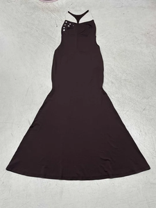 Vestido Maxi Sexy sin Espalda, Lavable, con Cintura Natural y Estampado Digital en Color Sólido - Product Image 2
