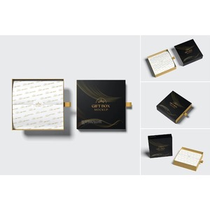 Custom Logo <b>Black</b> Sliding Drawer Gift Box Paper Cardboard Packaging with Tissue Paper for Mailing and Shipping - Product Image 5