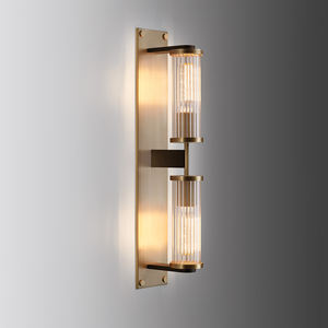 Nuevo diseño, iluminación Jonathan Browning, candelabro de pared de latón, lámpara de cristal lineal <span class=keywords><strong>Alouette</strong></span> de luz moderna para comedor - Product Image 1