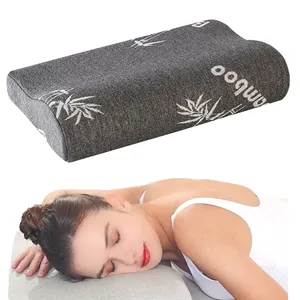 New Hot-sale Custom Removable Cover Contour Orthopedic Wave Almohada Memory Foam Bed Pillow For Sleeping