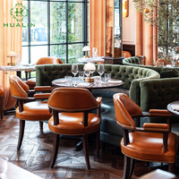 HUALIN Banquette de restaurant de luxe de style moderne, table et chaises pour hôtel, café et restaurant à thème