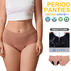 Mutande Mestruali in Cotone Biologico a 4 Strati Riutilizzabili, Impermeabili e Senza Cuciture per Donne e Ragazze - Product Image 1