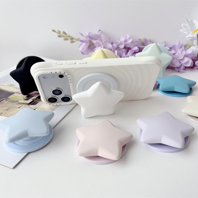 Liquid Silicone Star-shaped Phone Stand Magnetic Phone Holders Features Strong Adhesion Creative Candy-colored Phone Mounts