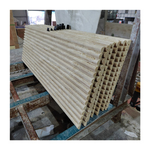 Panneau de revêtement en <span class=keywords><strong>travertin</strong></span> mat, feuille de placage texturée en pierre naturelle, <span class=keywords><strong>carrelage</strong></span> mural en marbre mat cannelé et affûté en <span class=keywords><strong>travertin</strong></span> - Product Image 1