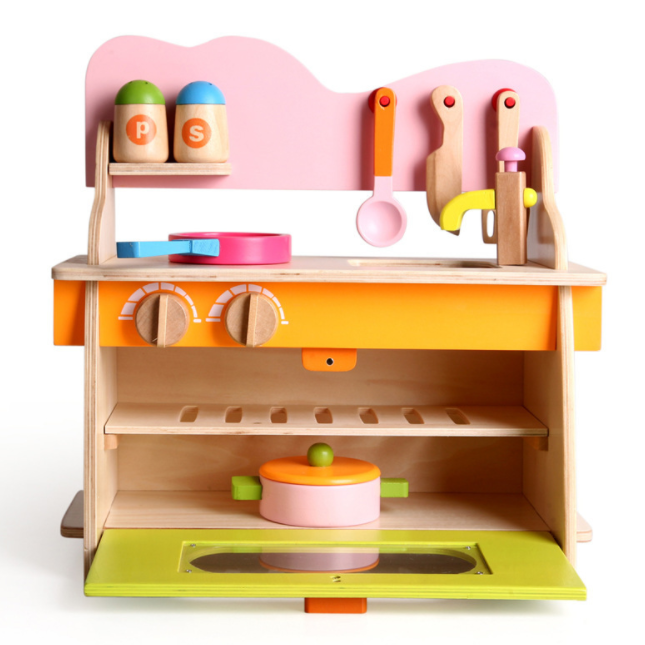 Оптовая продажа, лидер продаж, Классическая кухонная полка для еды, деревянная игрушка