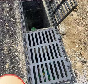 מתכת מגרדת רצפת בטיחות ערוץ ניקוז גריל יצוק ברזל יצוק עומס ניקוז ברזל יצוק עומס גסות צבע מותאם אישית oem/odm - Product Image 4