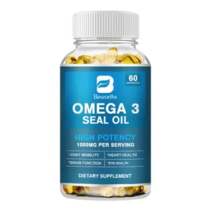 Beworths OEM 1000MG Omega 3 Seal Oil Capsule Omega-3 Soft Gel Capsule 60pcs