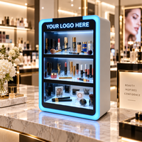 Vitrine d'exposition en acrylique personnalisée à 3 niveaux avec LED RGB, présentoir en acrylique pour boutique de tabac, étagère d'exposition en acrylique