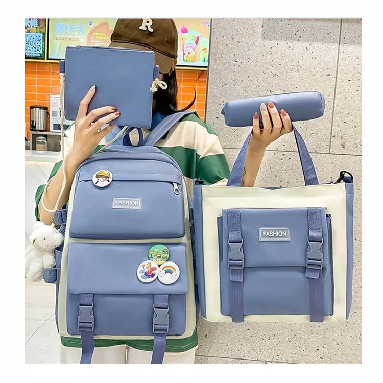 4 pcs/set school bag for kids Backpack 2022 Girls School Bag Set Kids Bagpack Children School Backpack Rucksack Backpack Bag