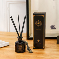 Vente chaude Noir 50ml Reed Diffuseur Bouteille avec Boîte De Luxe Aroma Diffuseurs Hôtel Sans Feu Durable Parfum Décoration de La Maison