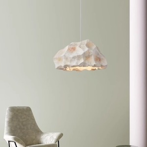 Lustre suspendu moderne de style nordique Wabi Sabi, en polyéthylène haute densité E27, hauteur réglable, <span class=keywords><strong>suspension</strong></span>, blanc chaud moyen - Product Image 5