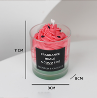 Bougie parfumée de luxe pour desserts, artisanale, DIY, en forme de gâteau, avec décoration fantaisie, parfum crème glacée, pour aromathérapie, vente en gros